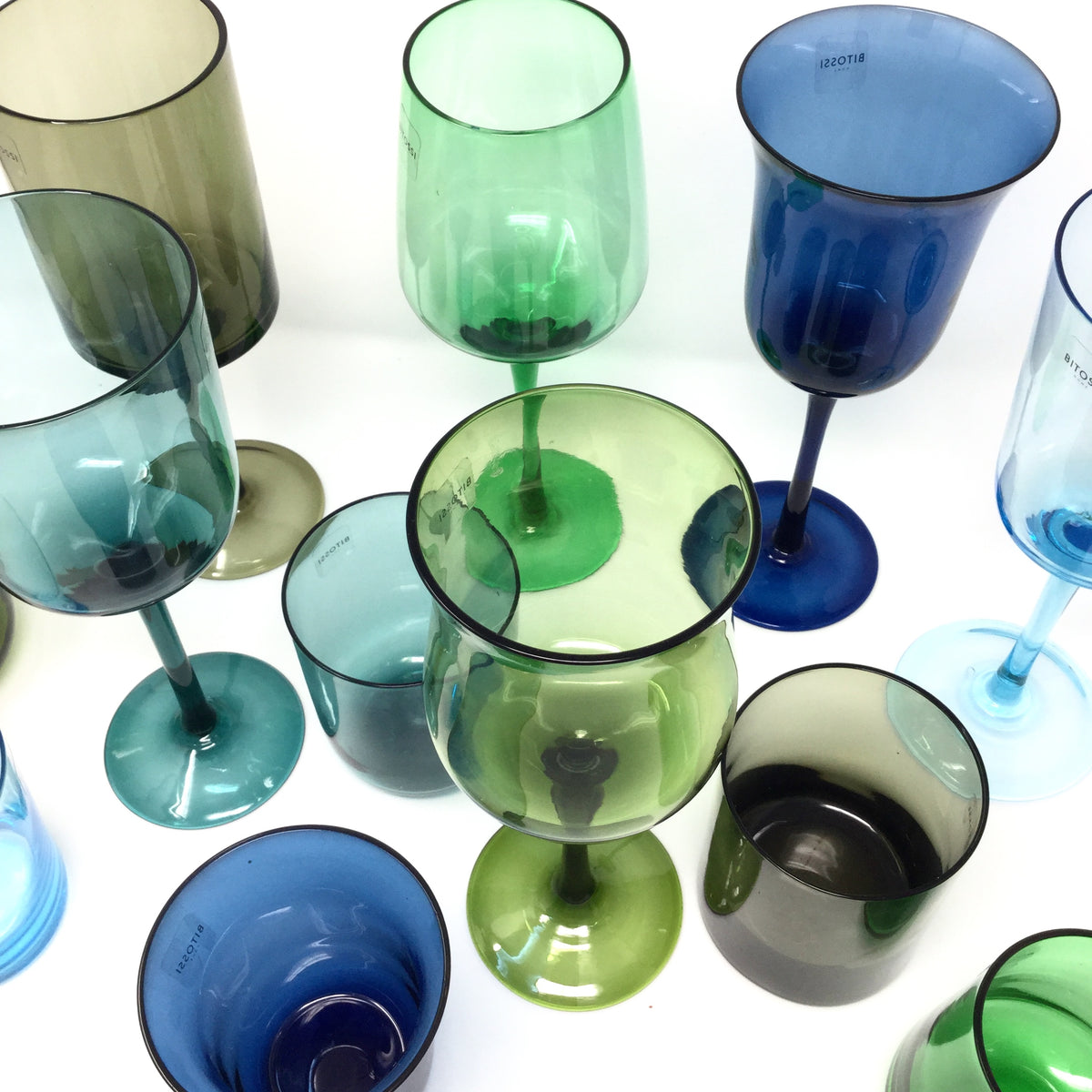 Desigual Wine Glasses Blue & Green Mix