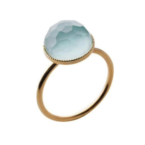 Pom Crystal Ring Light Blue