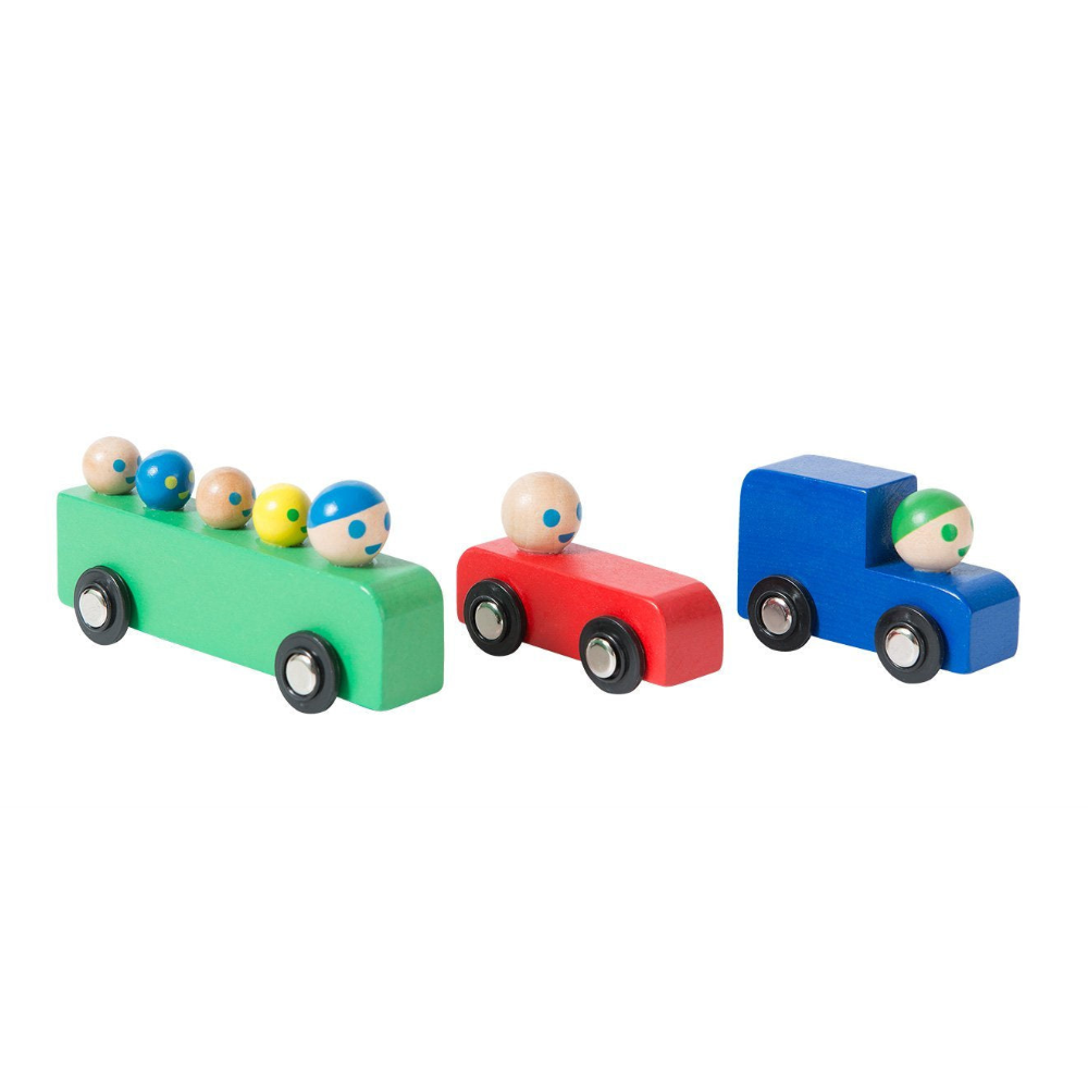 Set of Wooden Cars & Bus