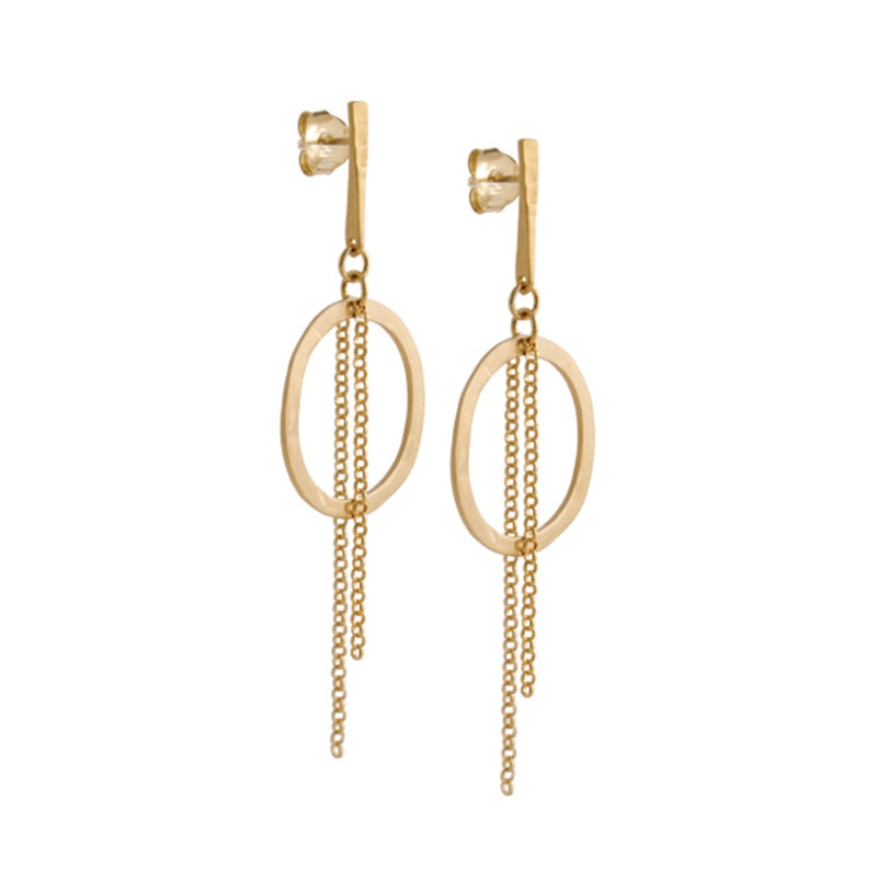 Justine Medium Chain Earrings Gold