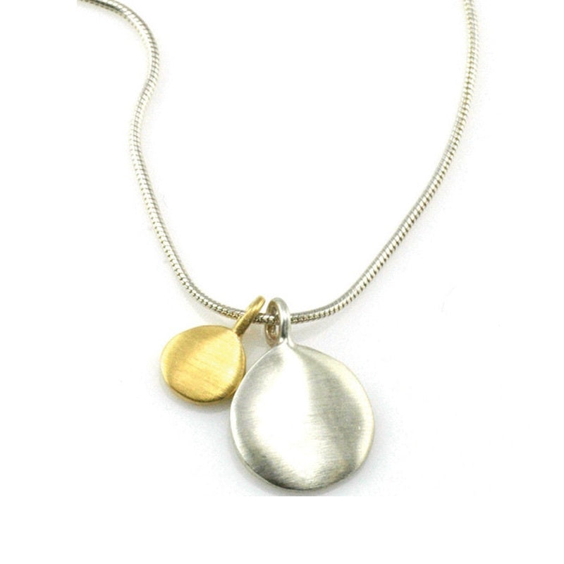 Gold and Silver Disc Necklace