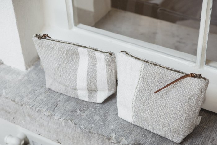 Charlotte Linen Pouch - Multi Stripe
