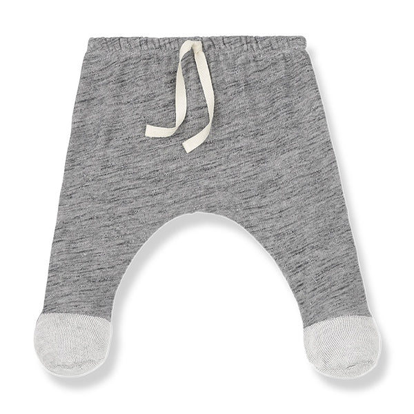 Grey leggings with white socks attached in organic cotton front view