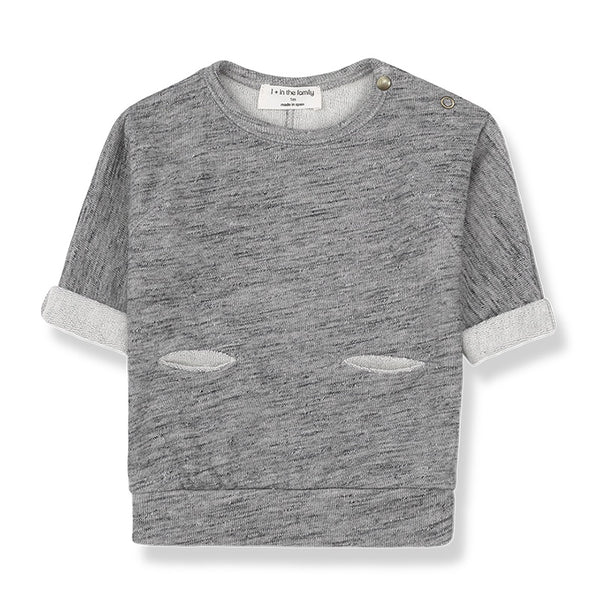 Grey top for baby with pocket detail