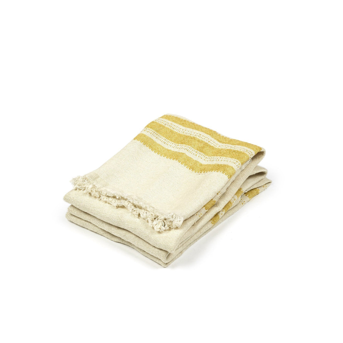 Mustard Stipe Linen Hand Towel