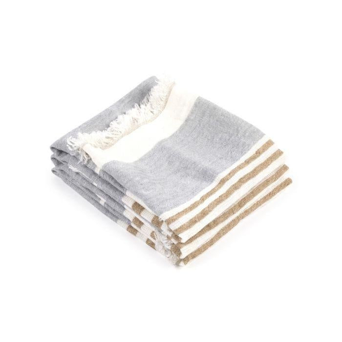 Ash Stripe Linen Hand Towel
