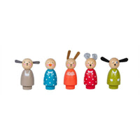 Five Assorted Wooden Characters