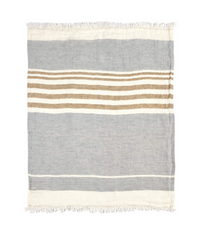 Ash Stripe Linen Throw/Towel