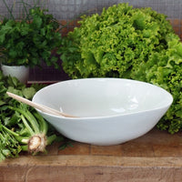 White Large Wide Salad Bowl