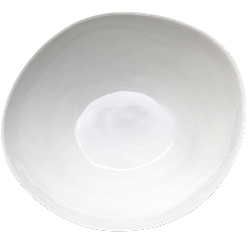White Large Wide Salad Bowl