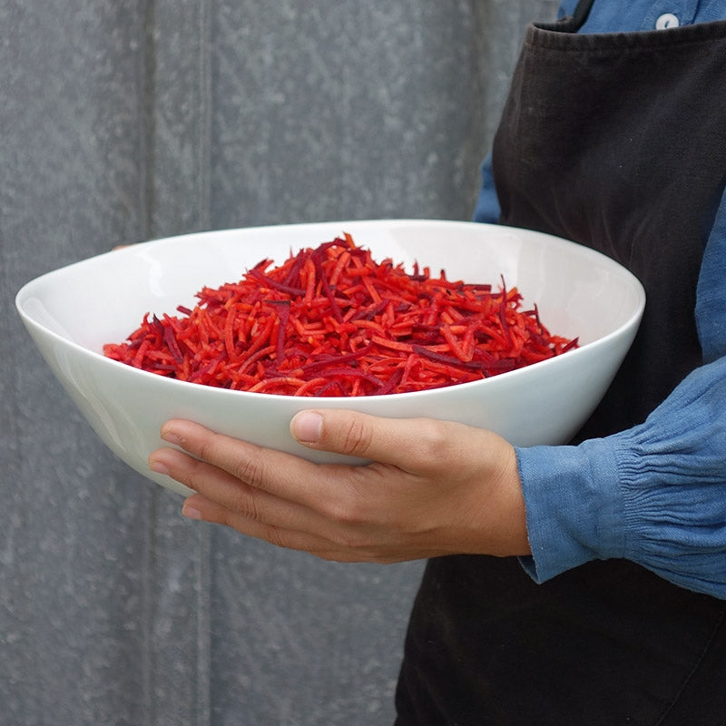 White Large Wide Salad Bowl